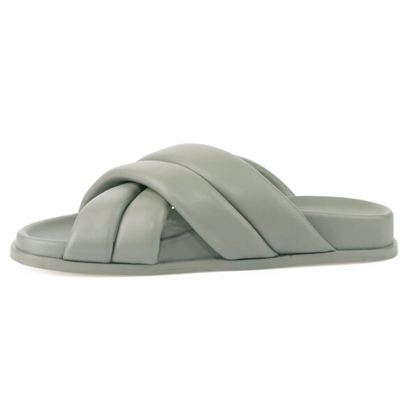 ANINE BING Lizzie Leather Slide Sandals in Sage Green — Size 38 (US 7.5) - Picture 7 of 13